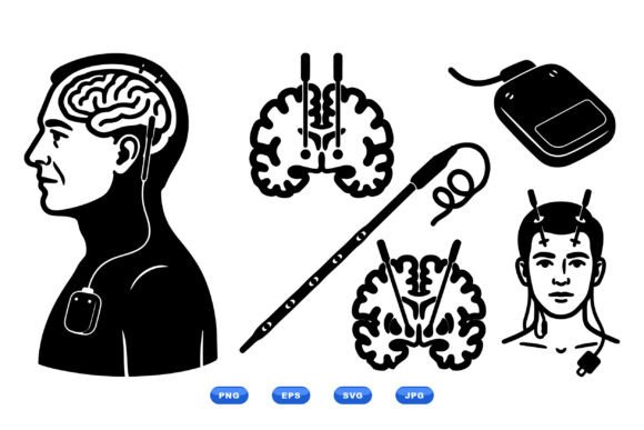 Brain Electrode SVG Clipart