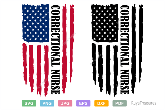 Correctional Nurse Distressed USA Flag