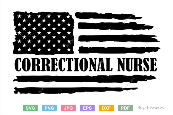 Correctional Nurse Patriotic Flag Design