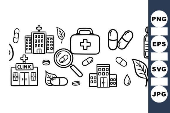 Hand Drawn Medical Clipart Set