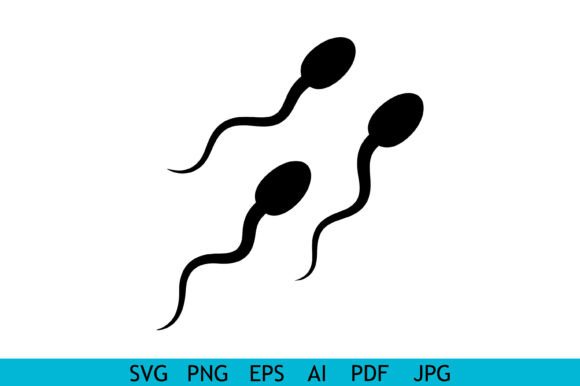 Sperm Cell Silhouette Icons
