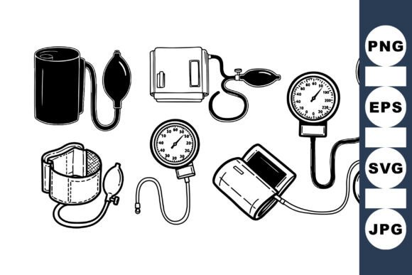 Vintage Blood Pressure Monitor Clipart