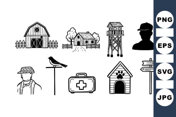 Vintage Farmhouse Clipart Set